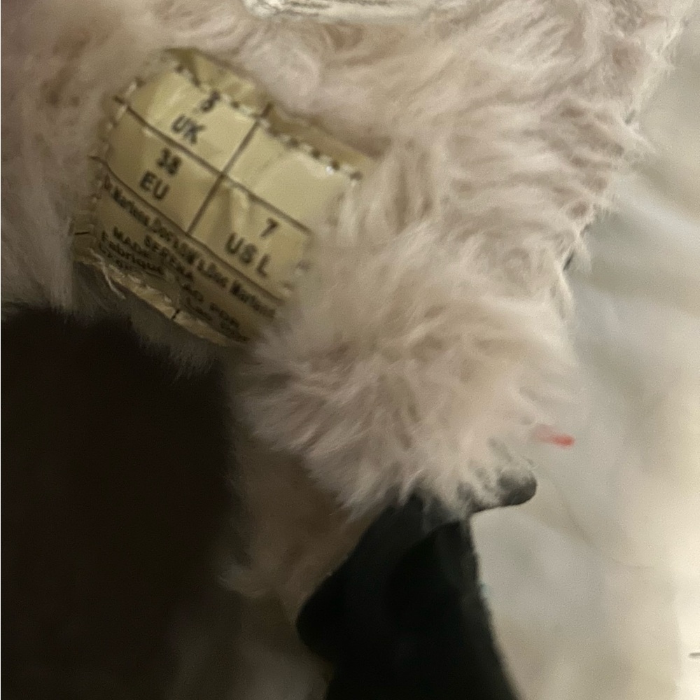 Dr. Martens Black Leather Ankle Boots with Cream Shearling Lining - Picture 6 of 6